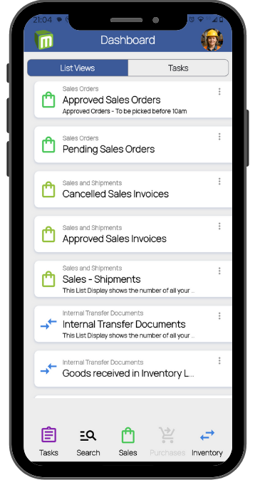 List views and Tasks on your Smartphone or Tablet List views and Tasks on your Smartphone or Tablet